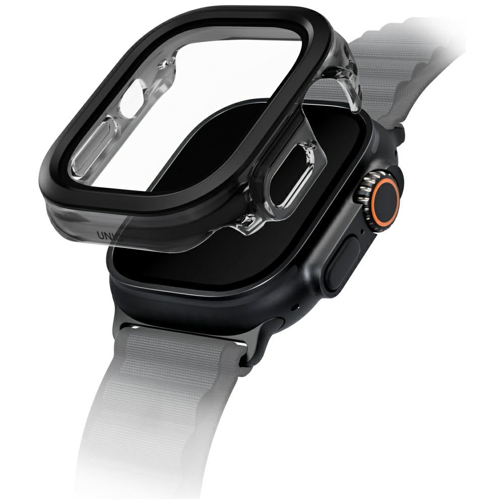 Uniq Voute dėklas Apple Watch Ultra 49 mm su stiklu – juodas