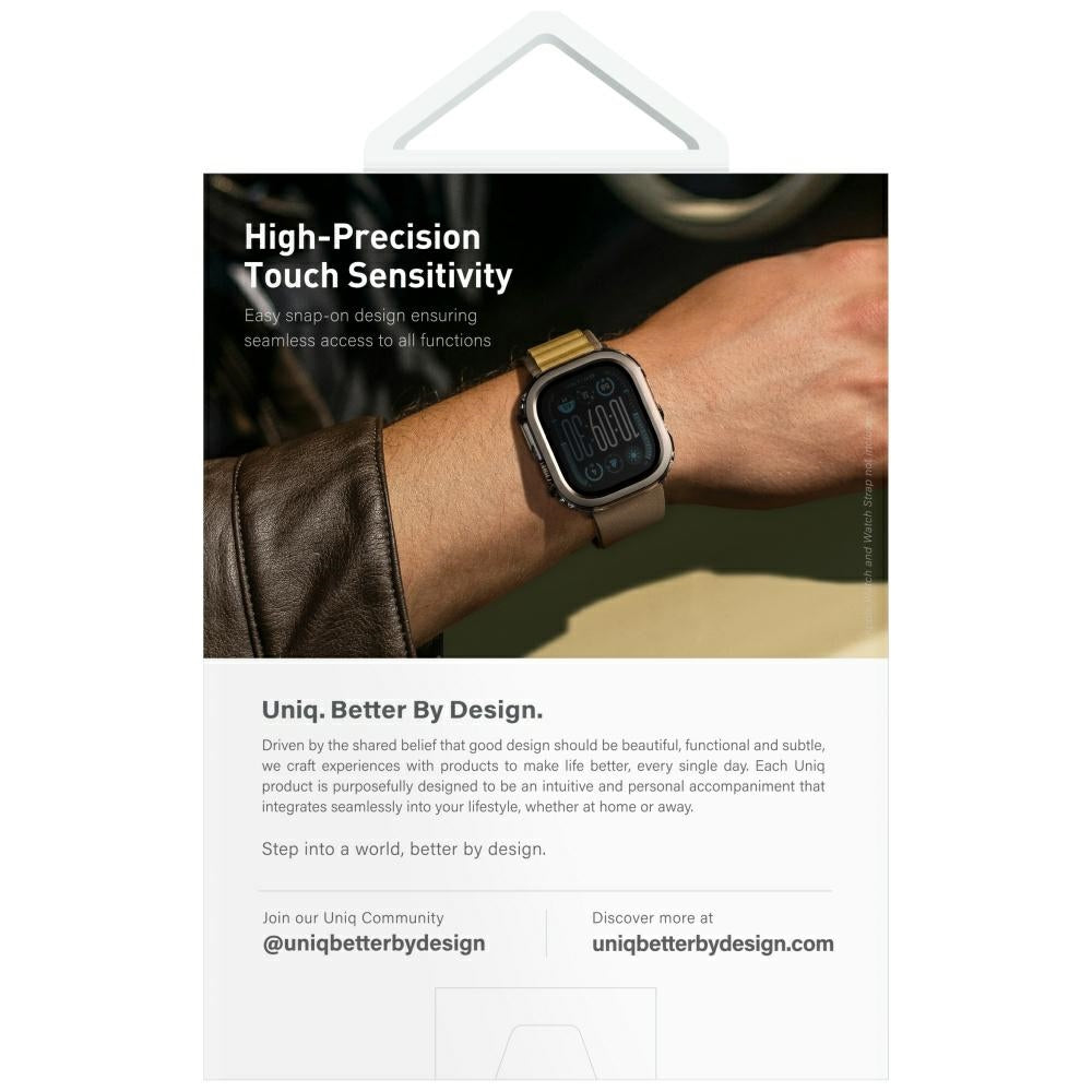 Uniq Voute dėklas Apple Watch Ultra 49 mm su stiklu – juodas