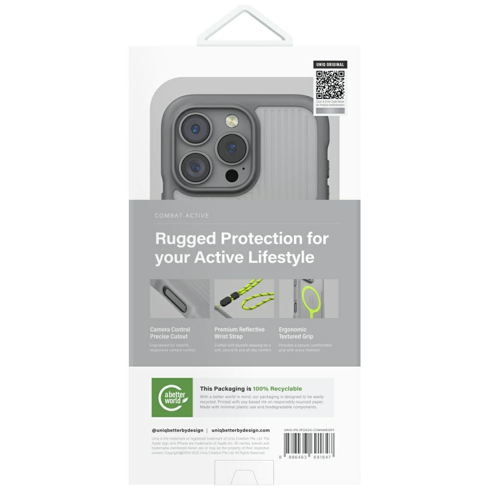 Uniq Combat Active MagClick dėklas iPhone 16 Pro – pilkas