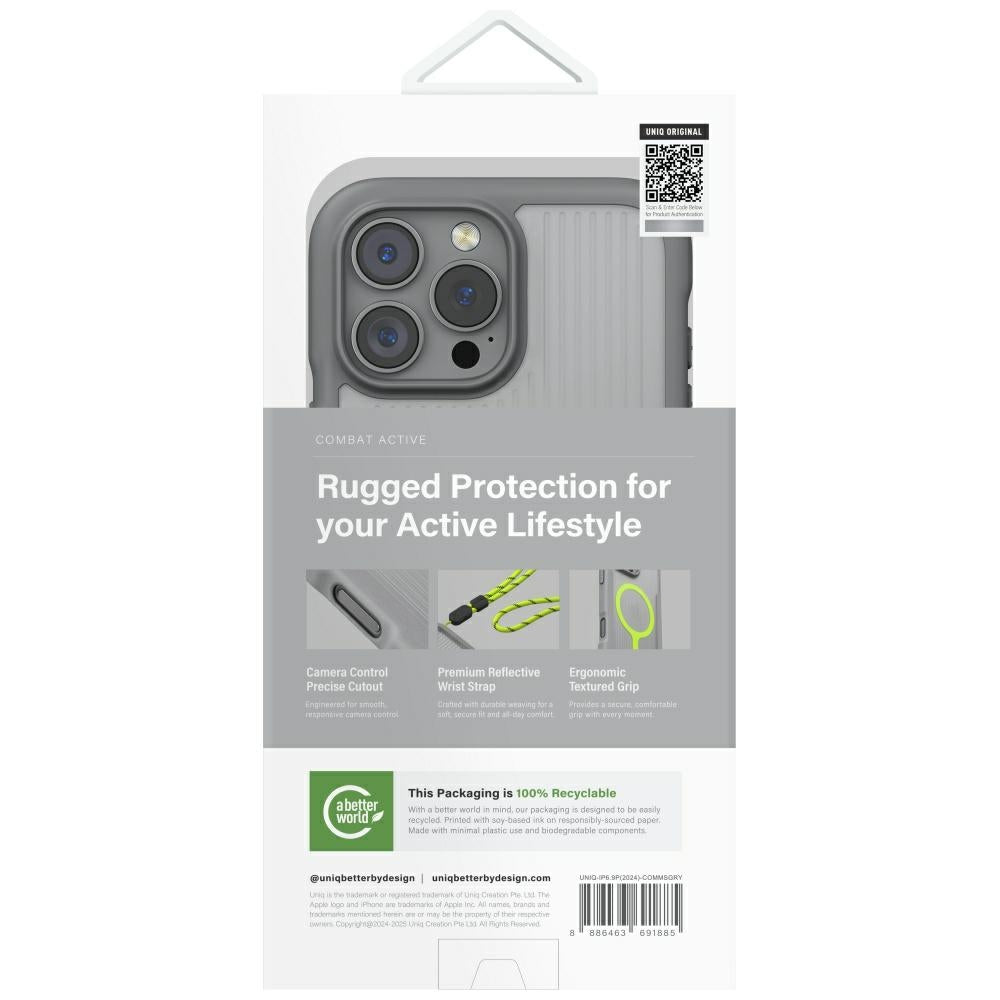 Uniq Combat Active MagClick dėklas iPhone 16 Pro Max – pilkas