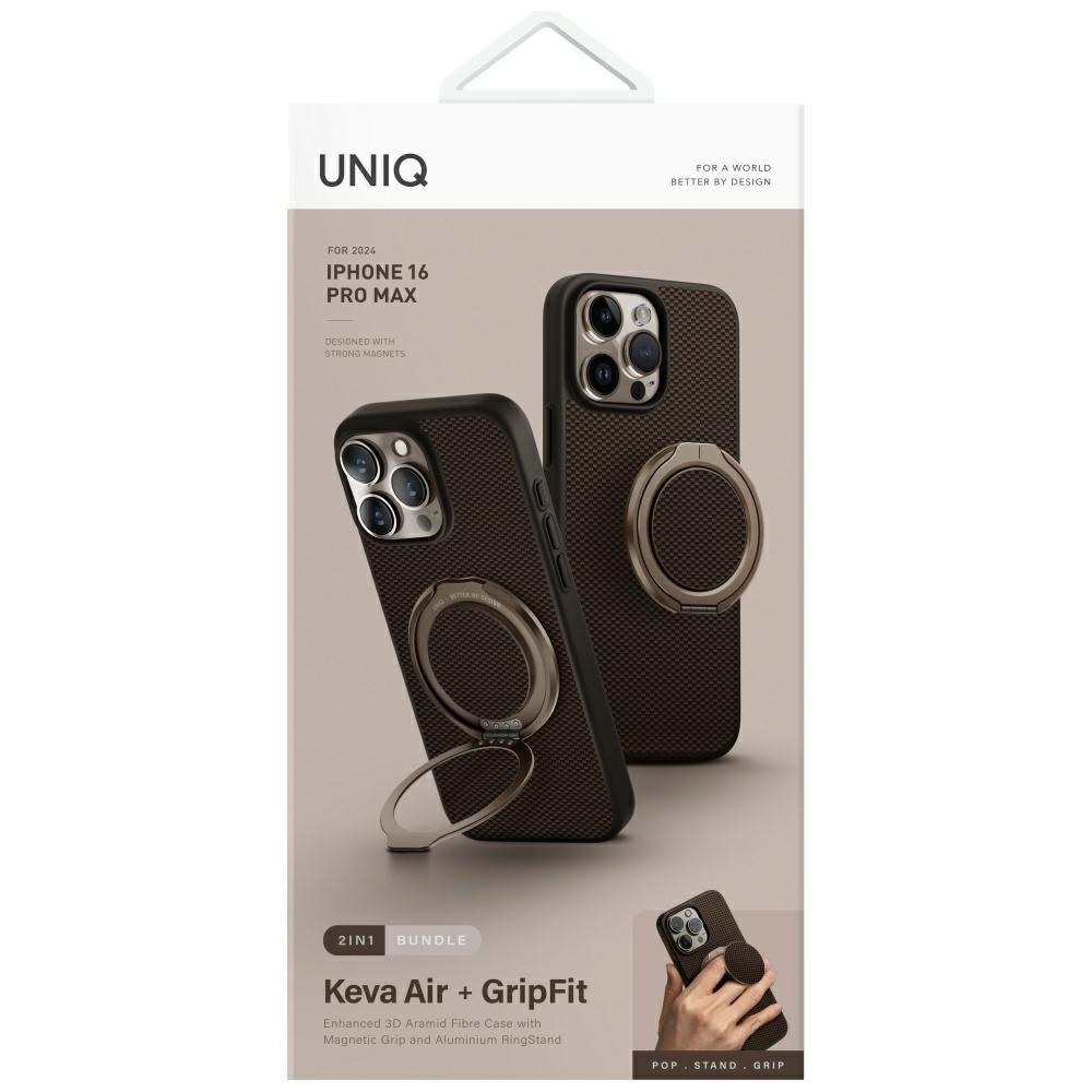 Uniq Keva Air MagClick dėklas iPhone 16 Pro Max – rudas