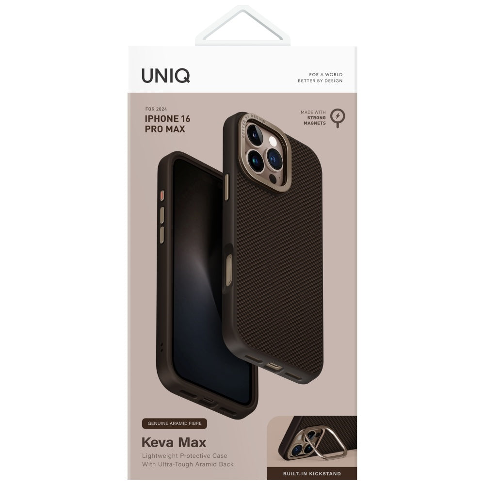 Uniq Keva Max MagClick dėklas iPhone 16 Pro Max – rudas
