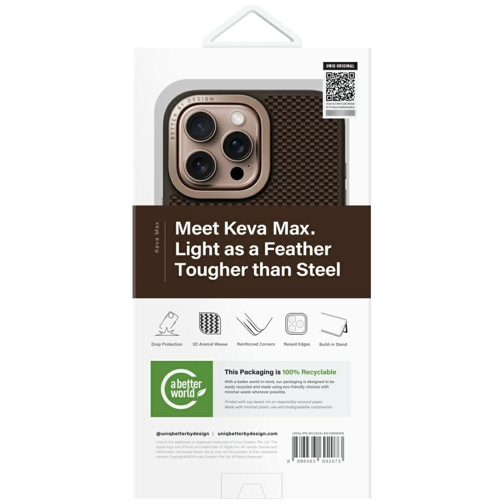 Uniq Keva Max MagClick dėklas iPhone 16 Pro Max – rudas