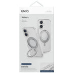 Uniq Swivix 360 dėklas su stovu iPhone 16 – skaidrus