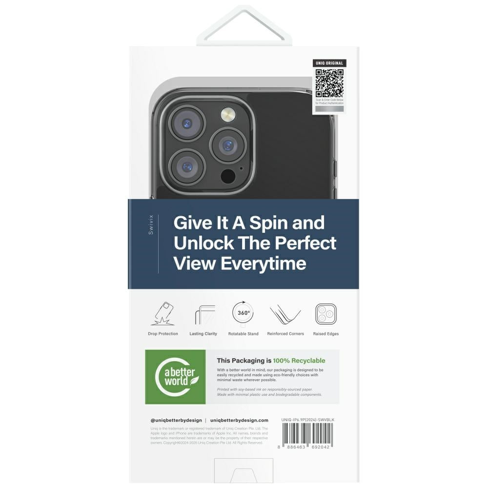 Swivix 360 dėklas iPhone 16 Pro Max – juodas