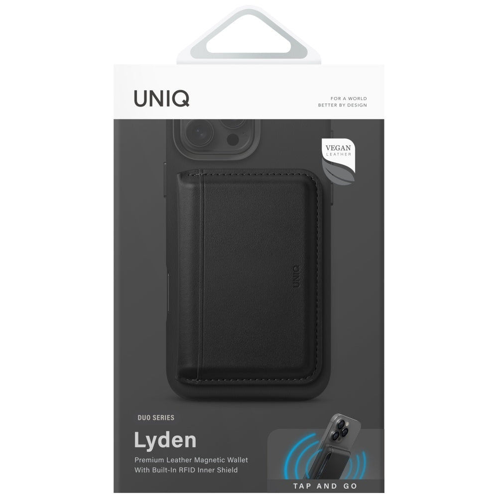 Uniq Lyden DS RFID magnetinis piniginė su telefono stovu - juoda -- Uncategorized