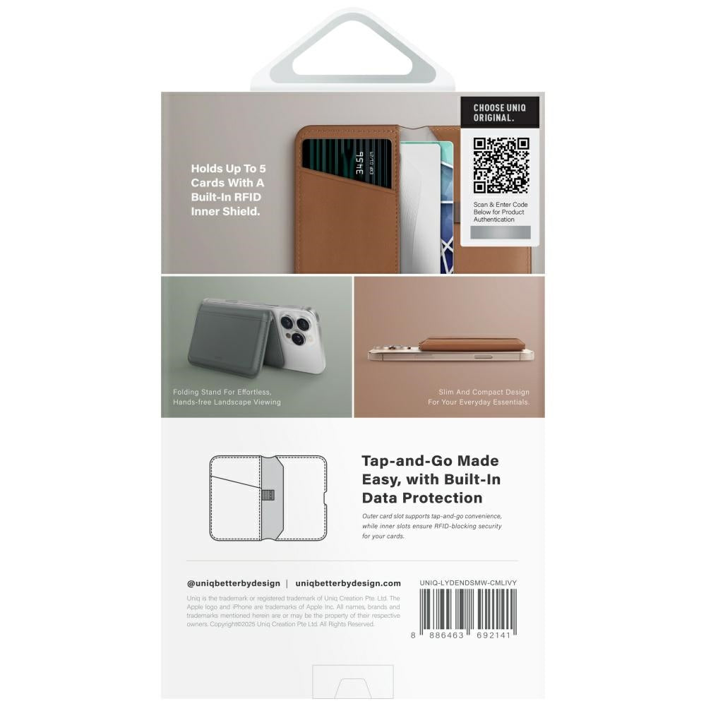 Uniq Lyden DS RFID magnetinė piniginė su telefono stovu - ruda -- Uncategorized