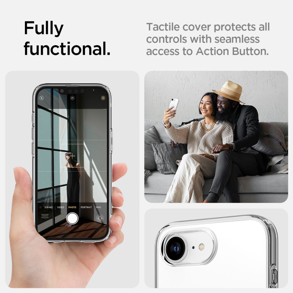 Spigen Liquid Crystal MagSafe dėklas iPhone 16e – skaidrus