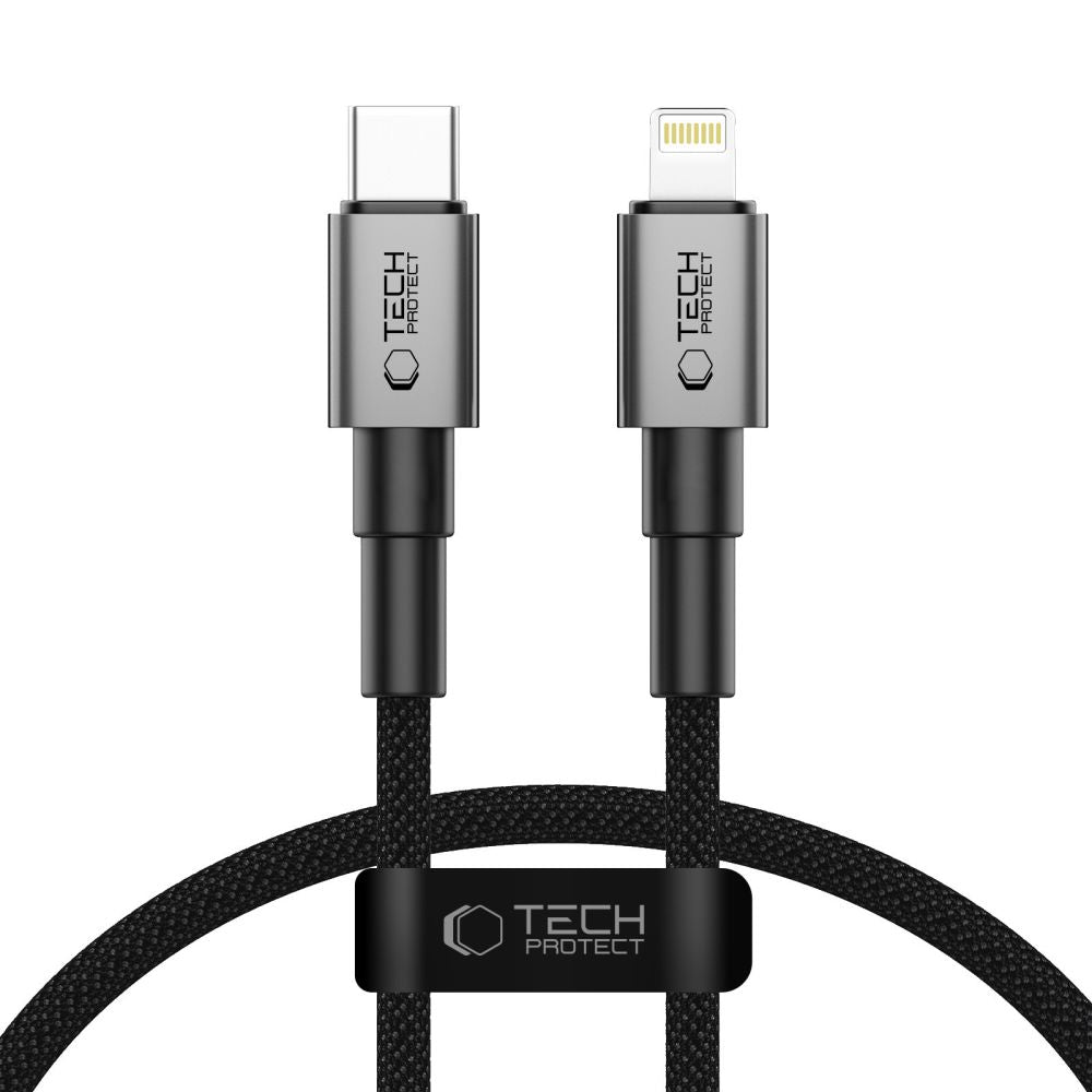 Tech-Protect Ultraboost DNA USB-C / Lightning PD27W/3A laidas 25 cm - pilkas -- Cell phone cables