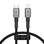 Tech-Protect Ultraboost DNA USB-C / Lightning PD27W/3A laidas 25 cm - pilkas -- Cell phone cables