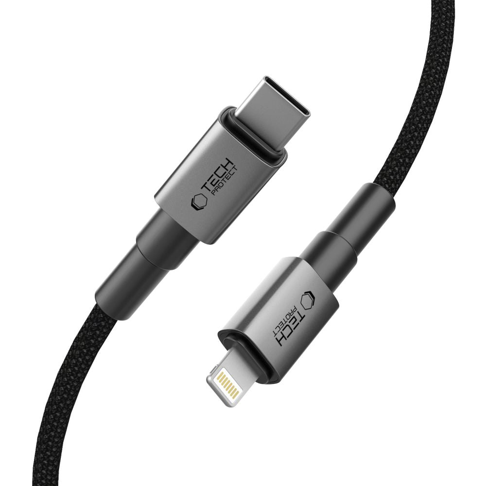 Tech-Protect Ultraboost DNA USB-C / Lightning PD27W/3A laidas 25 cm - pilkas -- Cell phone cables