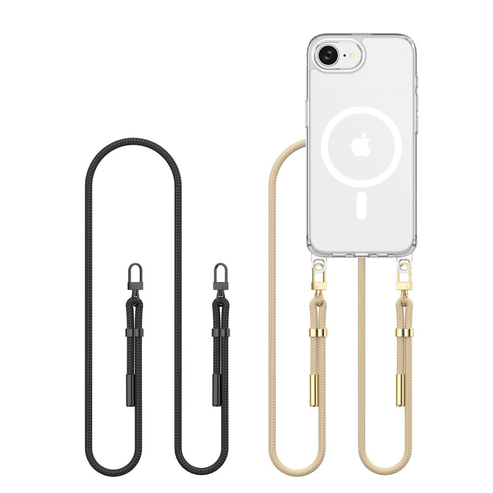 Tech-Protect FlexAir Chain MagSafe dėklas iPhone 16e – juodas/bežinis -- iPhone 16e