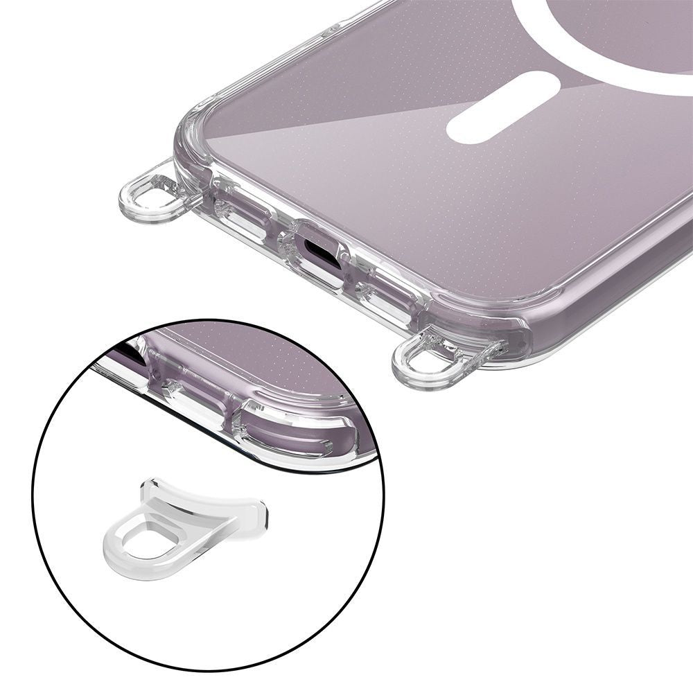Tech-Protect FlexAir Chain MagSafe dėklas iPhone 16e – juodas/bežinis -- iPhone 16e