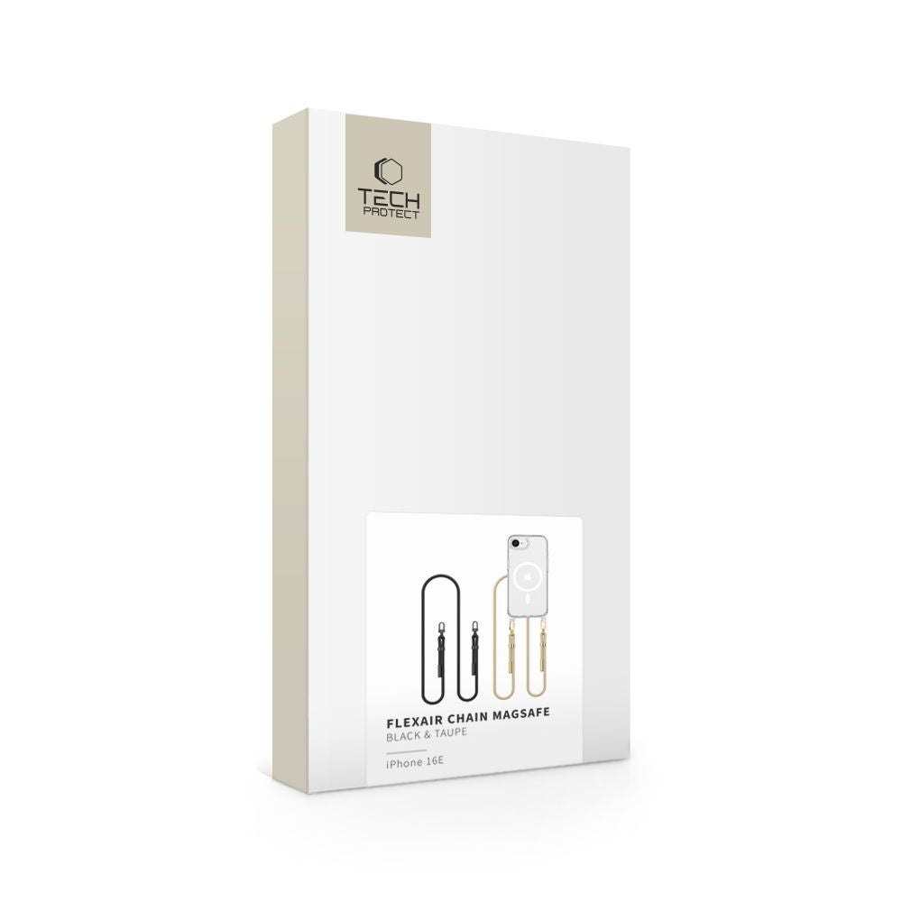 Tech-Protect FlexAir Chain MagSafe dėklas iPhone 16e – juodas/bežinis -- iPhone 16e