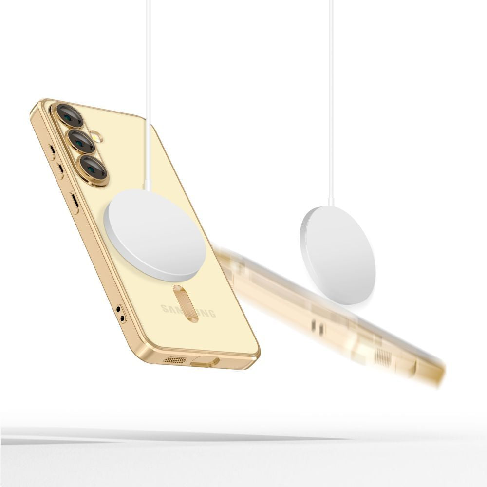 MagSafe dėklas Samsung Galaxy A56 5G – skaidrus auksinis -- Samsung Galaxy A56 5G