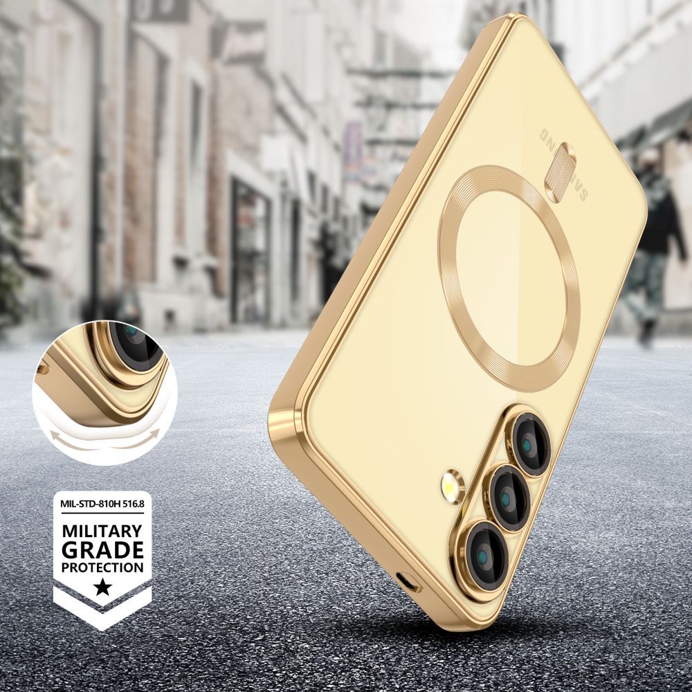 MagSafe dėklas Samsung Galaxy A56 5G – skaidrus auksinis -- Samsung Galaxy A56 5G