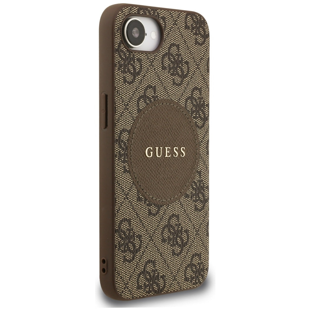 Guess MagSafe dėklas iPhone 16e – rudas