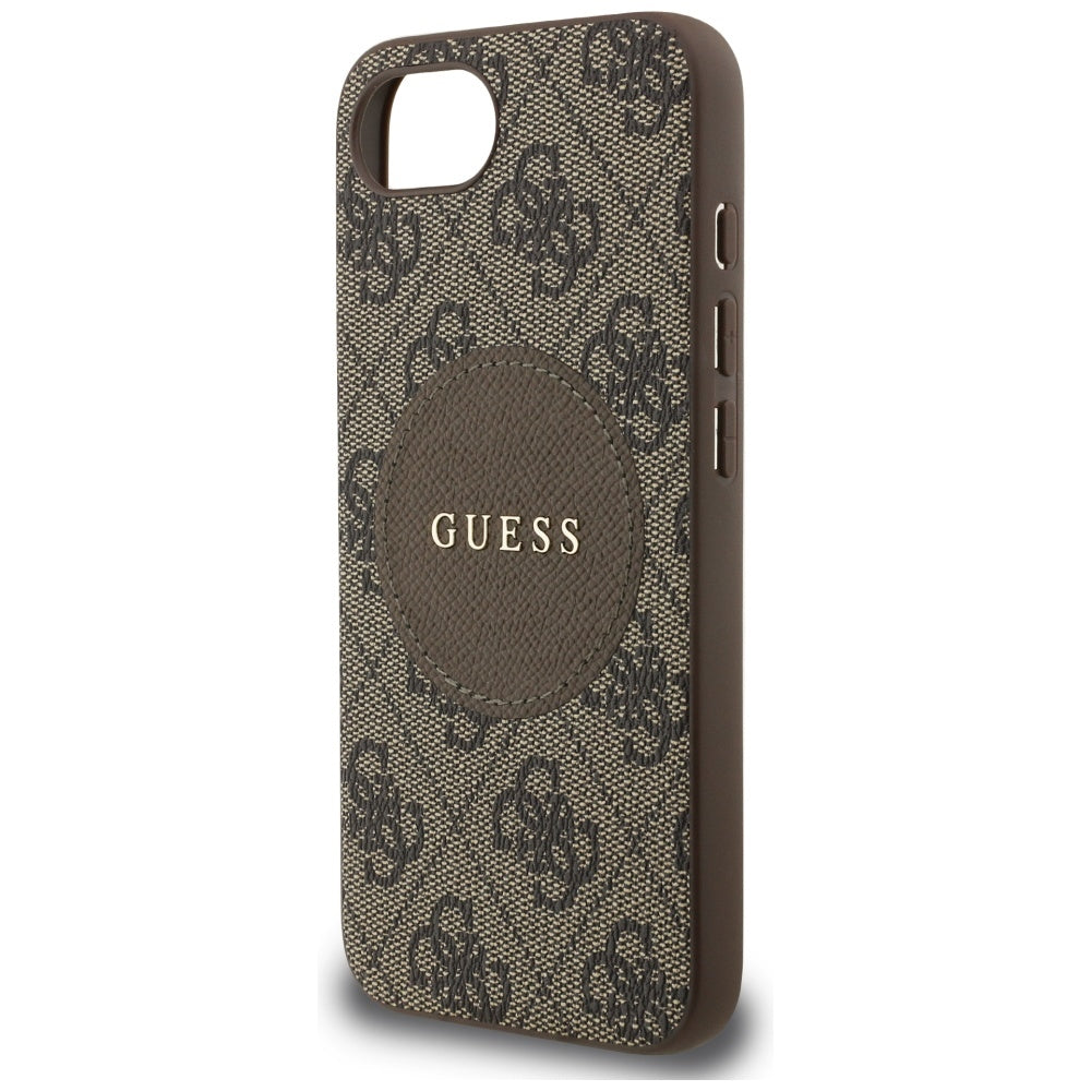 Guess MagSafe dėklas iPhone 16e – rudas