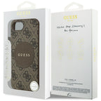 Guess MagSafe dėklas iPhone 16e – rudas