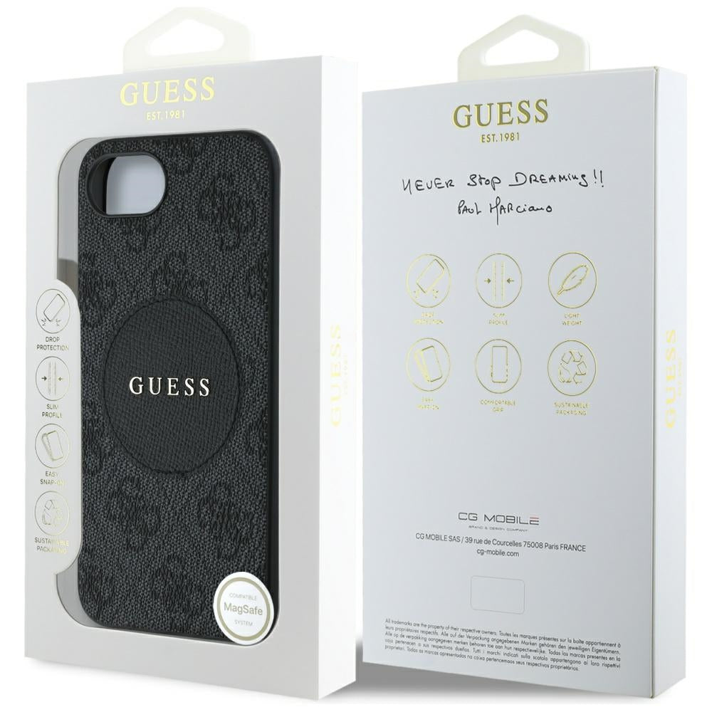 Guess MagSafe dėklas iPhone 16e – juodas