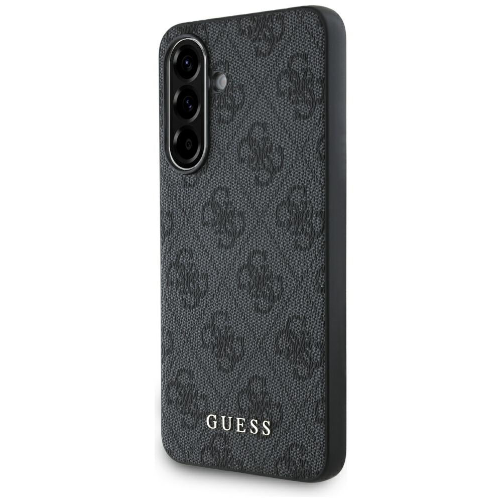 Guess 4G Metal Gold Logo dėklas, skirtas Samsung Galaxy A56 – juodas -- Samsung Galaxy A56 5G