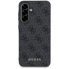 Guess 4G Metal Gold Logo dėklas, skirtas Samsung Galaxy A56 – juodas -- Samsung Galaxy A56 5G