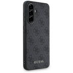 Guess 4G Metal Gold Logo dėklas, skirtas Samsung Galaxy A56 – juodas -- Samsung Galaxy A56 5G