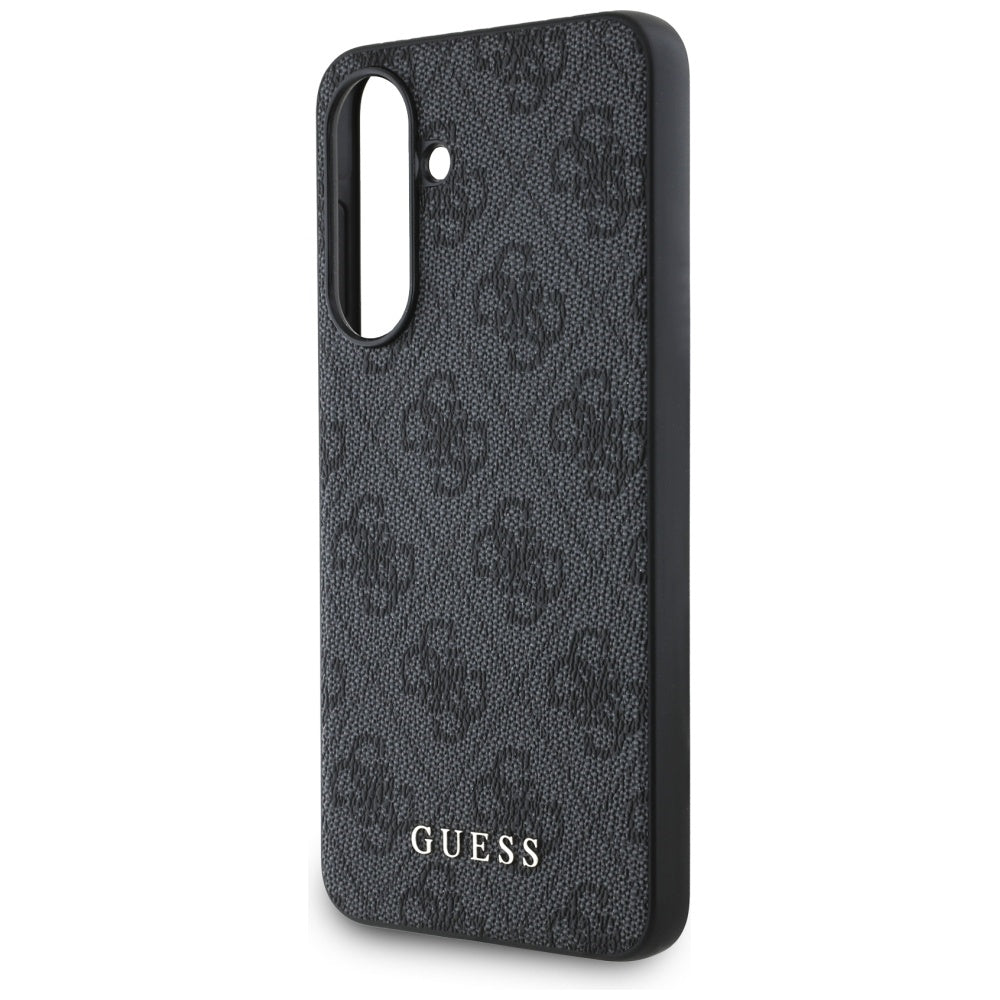 Guess 4G Metal Gold Logo dėklas, skirtas Samsung Galaxy A56 – juodas -- Samsung Galaxy A56 5G