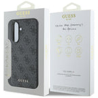 Guess 4G Metal Gold Logo dėklas, skirtas Samsung Galaxy A56 – juodas -- Samsung Galaxy A56 5G