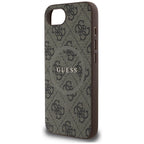 Guess MagSafe dėklas iPhone 16e – rudas, 4G Ring