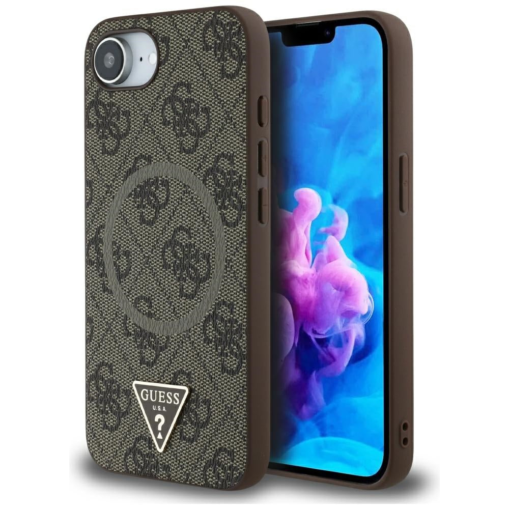 Guess 4G MagSafe dėklas iPhone 16e – rudas -- iPhone 16e
