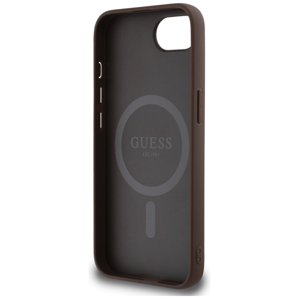 Guess 4G MagSafe dėklas iPhone 16e – rudas -- iPhone 16e