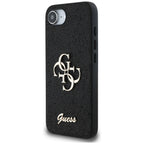 Guess blizgantis 4G dėklas iPhone 16e – juodas