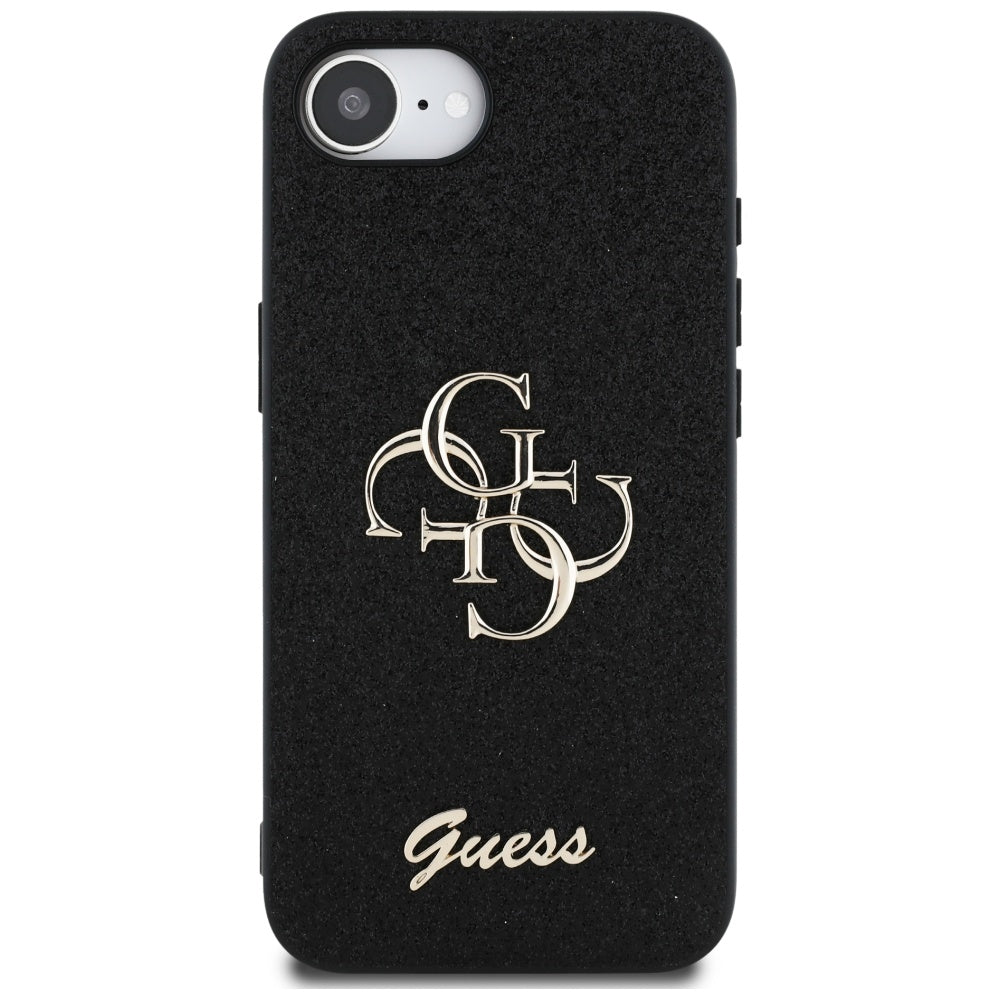 Guess blizgantis 4G dėklas iPhone 16e – juodas