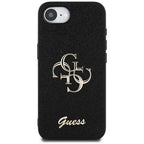 Guess blizgantis 4G dėklas iPhone 16e – juodas
