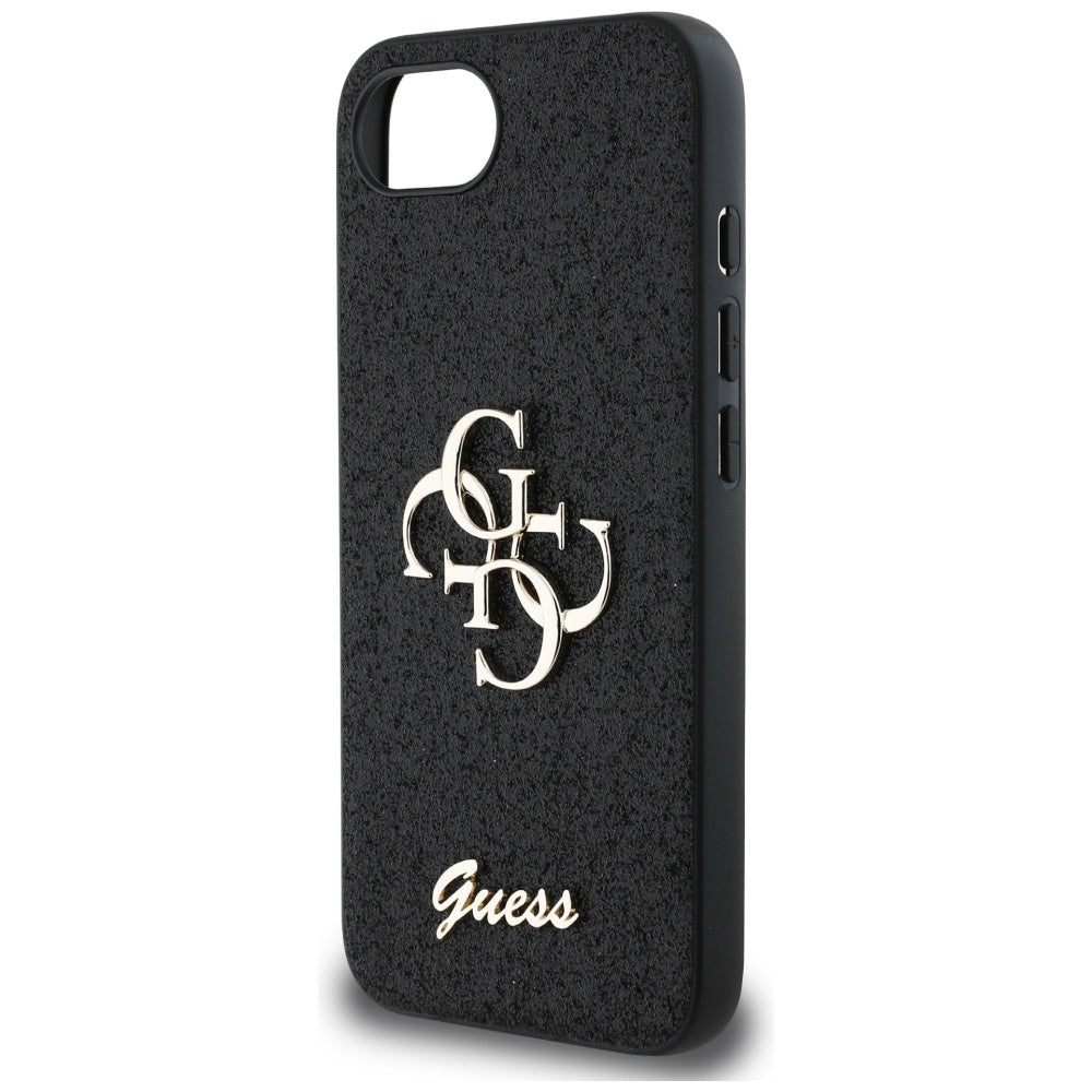 Guess blizgantis 4G dėklas iPhone 16e – juodas