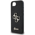 Guess blizgantis 4G dėklas iPhone 16e – juodas
