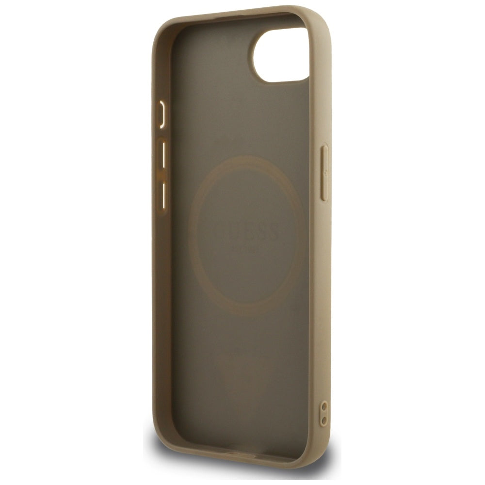 Guess MagSafe dėklas iPhone 16e – rudas