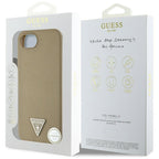 Guess MagSafe dėklas iPhone 16e – rudas
