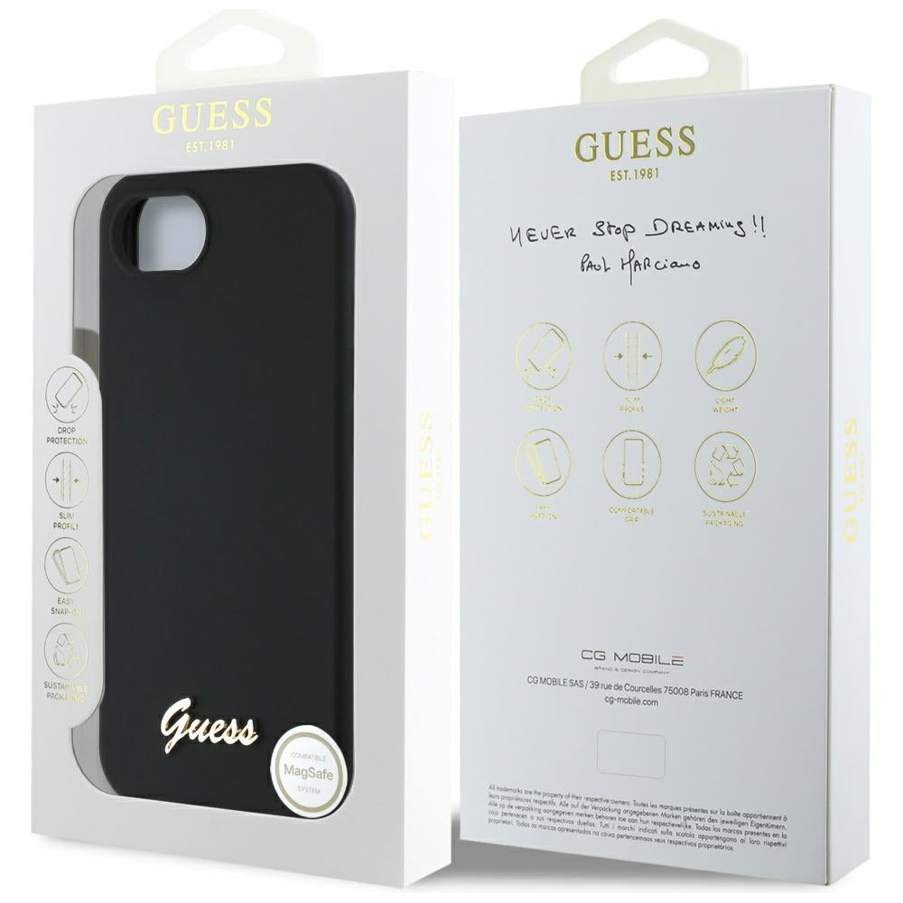 Guess MagSafe dėklas iPhone 16e – juodas