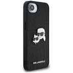 Karl Lagerfeld blizgus dėklas iPhone 16e – juodas