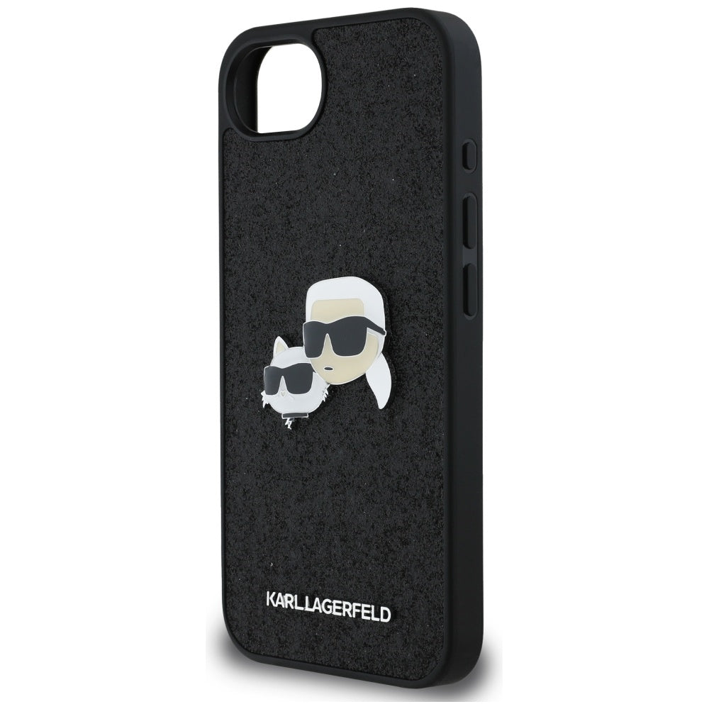 Karl Lagerfeld blizgus dėklas iPhone 16e – juodas