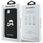 Karl Lagerfeld blizgus dėklas iPhone 16e – juodas