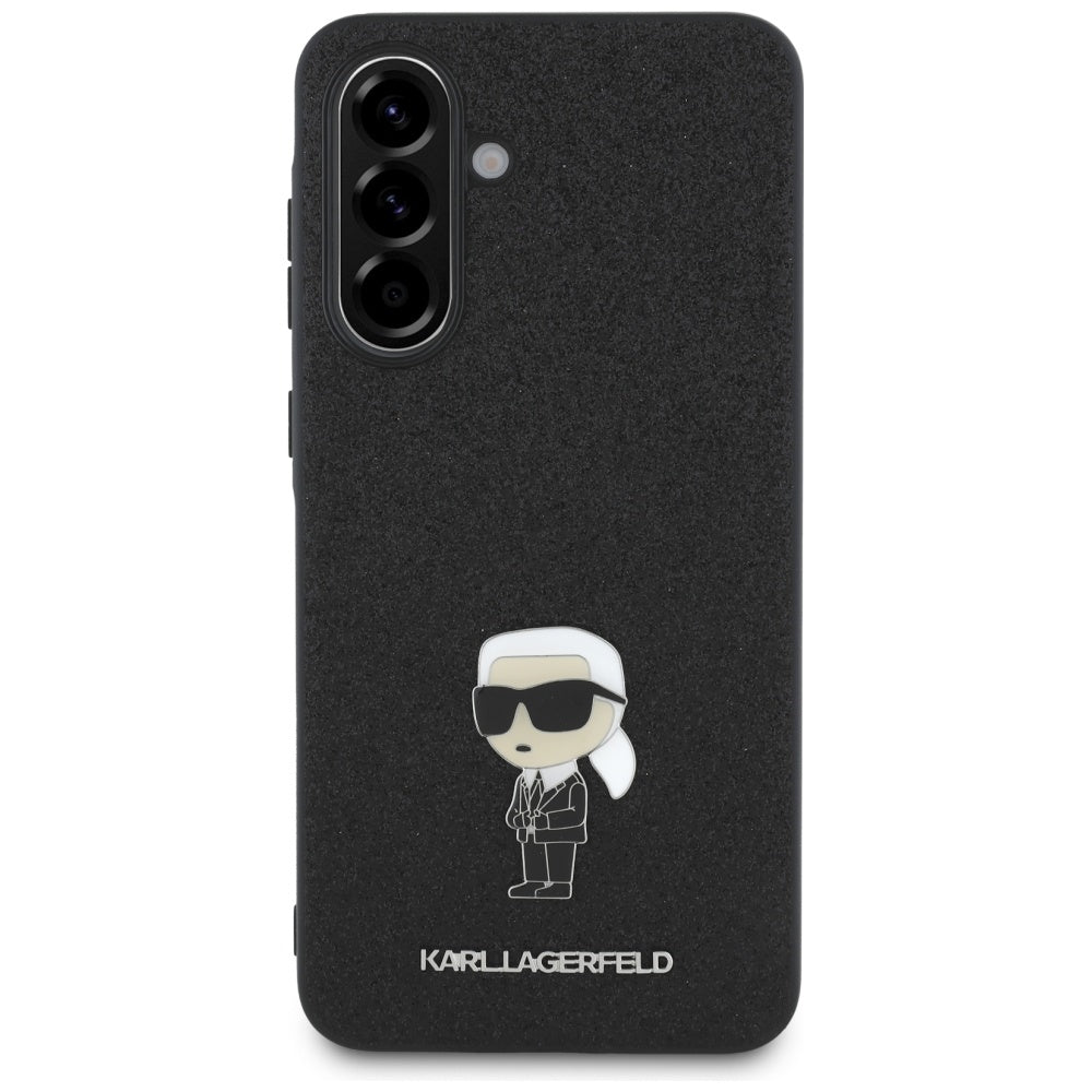 Karl Lagerfeld blizgus dėklas Galaxy A36 – juodas