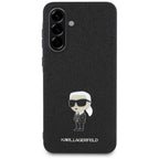Karl Lagerfeld blizgus dėklas Galaxy A36 – juodas