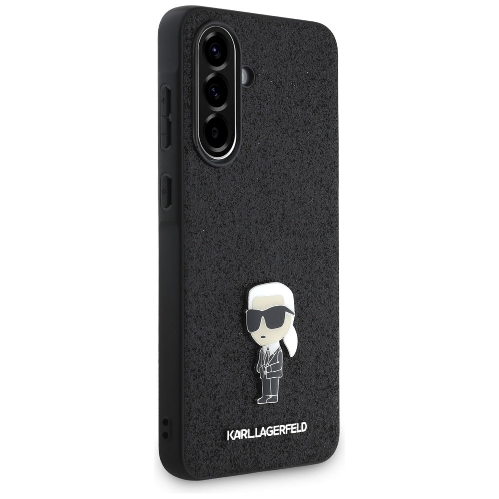 Karl Lagerfeld blizgus dėklas Samsung Galaxy A56 – juodas