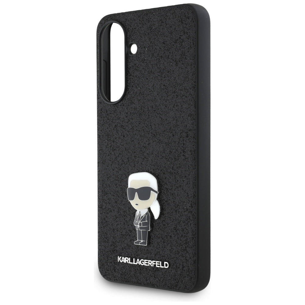 Karl Lagerfeld blizgus dėklas Samsung Galaxy A56 – juodas