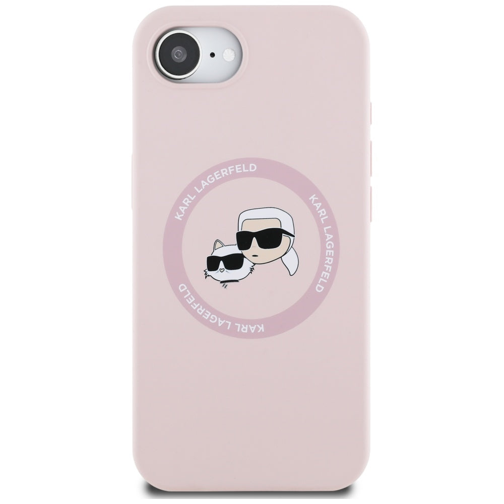 Karl Lagerfeld silikoninis MagSafe dėklas iPhone 16e – rožinis -- iPhone 16e