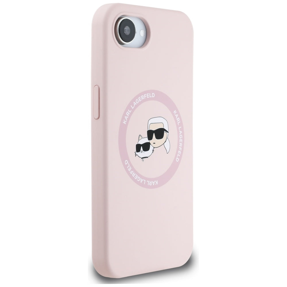 Karl Lagerfeld silikoninis MagSafe dėklas iPhone 16e – rožinis -- iPhone 16e