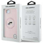 Karl Lagerfeld silikoninis MagSafe dėklas iPhone 16e – rožinis -- iPhone 16e